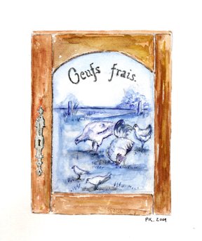 La boite à oeufs aquarelle Patricia Rynski d'Argence 